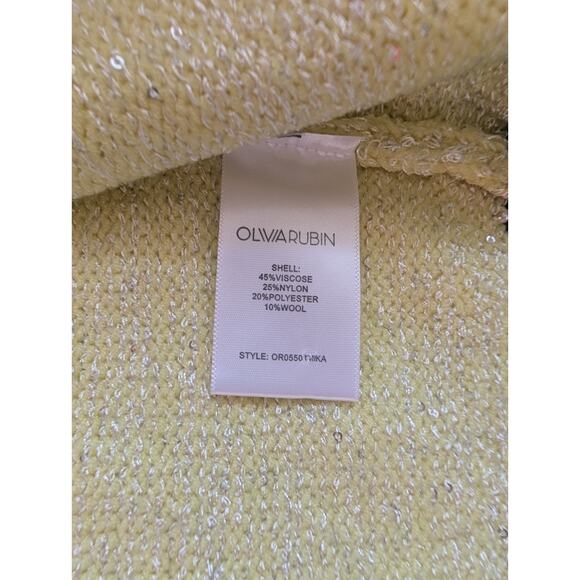 NWT OLIVIA RUBIN Mika Oversize Cardigan Sequin Pearl Size XS Stripe #2B432 - Picture 12 of 14